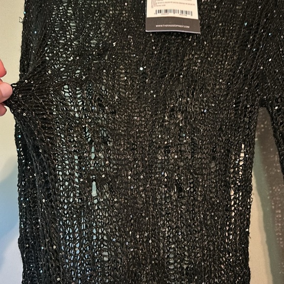 NWT the Ragged Priest Siren Sequin Distressed Knit Maxi 10 M - Picture 6 of 16